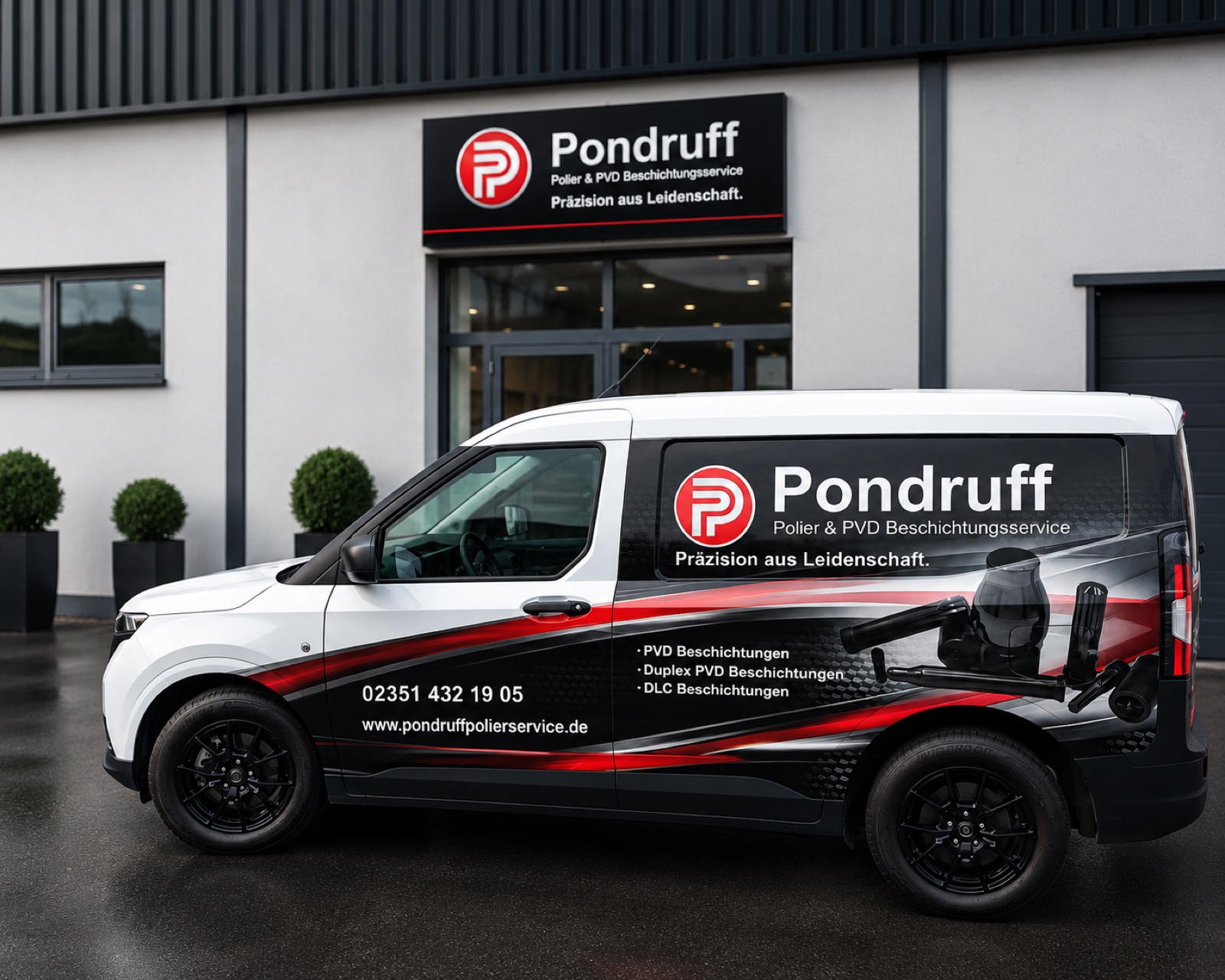 Pondruff Elektro-Firmenwagen für den Hol- und Bringservice